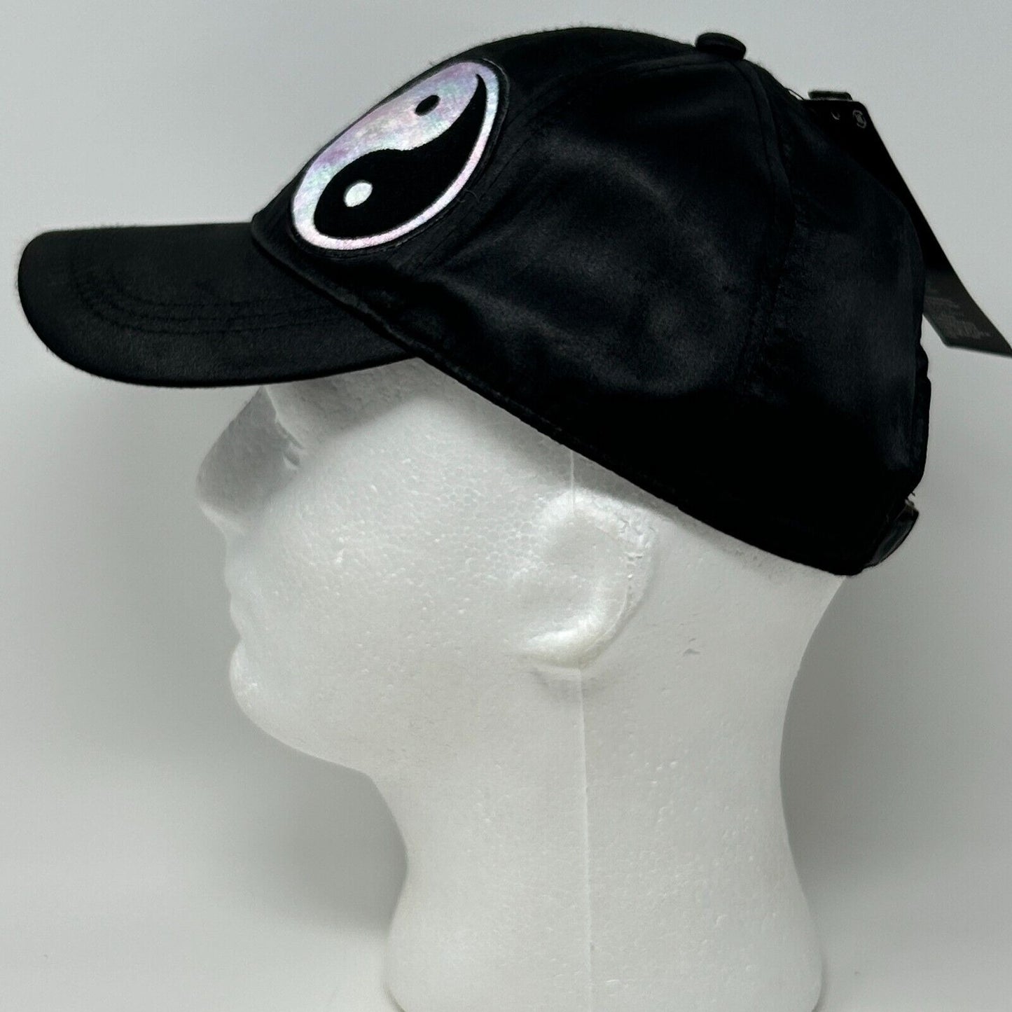 Yin and Yang Satin Baseball Hat Cap Yinyang Divided H&M 6 Panel Strapback Black