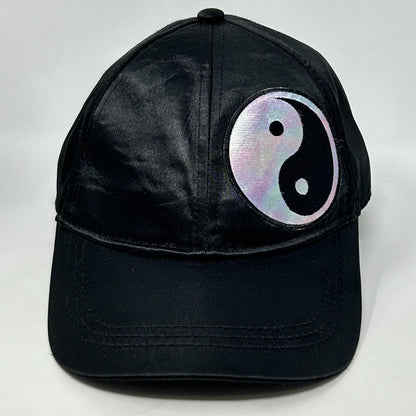 Yin and Yang Satin Baseball Hat Cap Yinyang Divided H&M 6 Panel Strapback Black