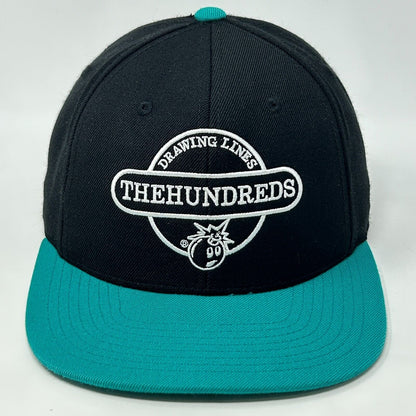 The Hundreds Drawing Lines Baseball Hat Cap Adam Bomb Streetwear Snapback Black