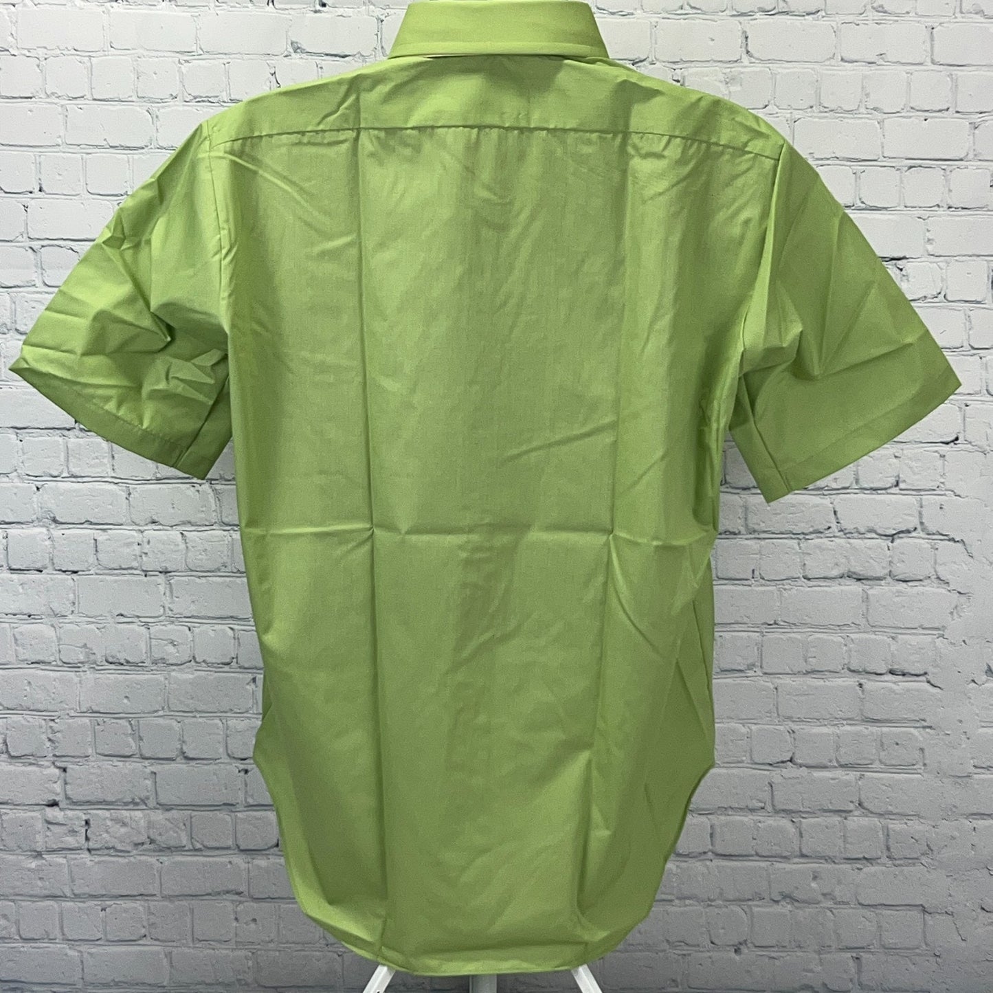 Vintage 70s Arrow Kent Collection Button Front Shirt L Large Green Big Collar