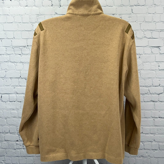 Tiger Woods Collection 1/4 Quarter Zip Sweater Beige Nike Golf Mens XXL 2XL