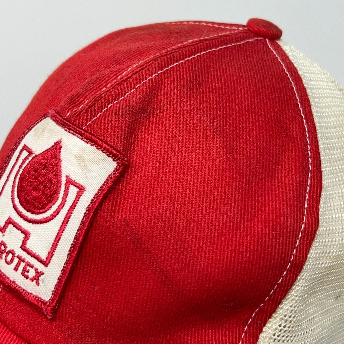 Vintage Hydrotex Lubricants Red Mesh Trucker Hat Baseball Cap Snapback Patch USA