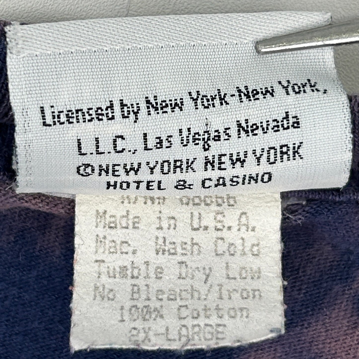 Vintage 90s New York NY Casino Las Vegas T Shirt Hotel Gambling USA Blue 2XL XXL