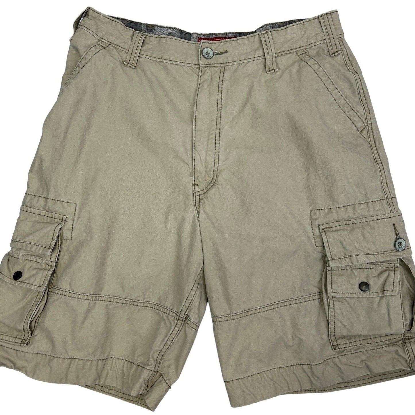 Levis Squad Cargo Shorts Mens Size 35 Beige Cotton Twill Levi Strauss 36610-8091