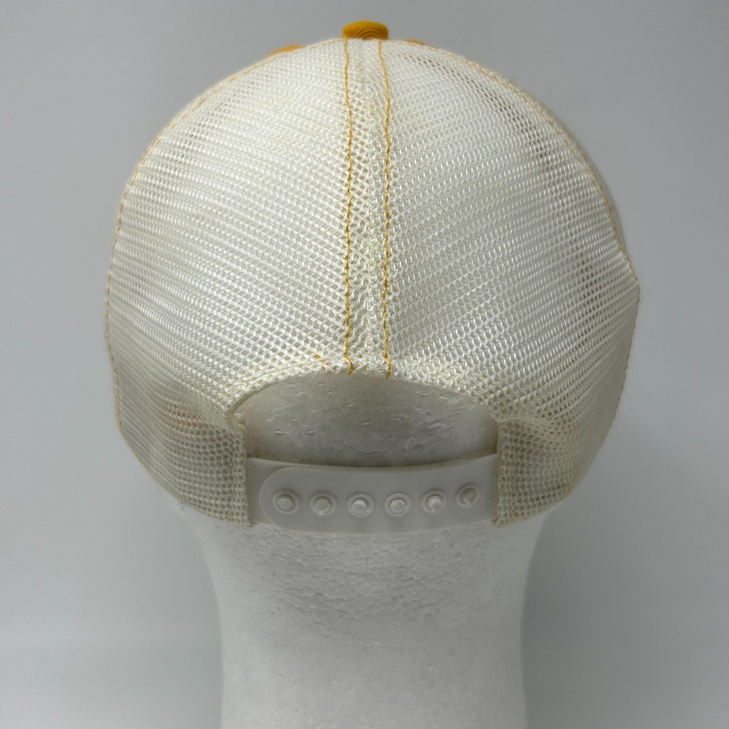 Vintage 70s First National Bank Trucker Hat Baseball Cap FNC Snapback Yellow