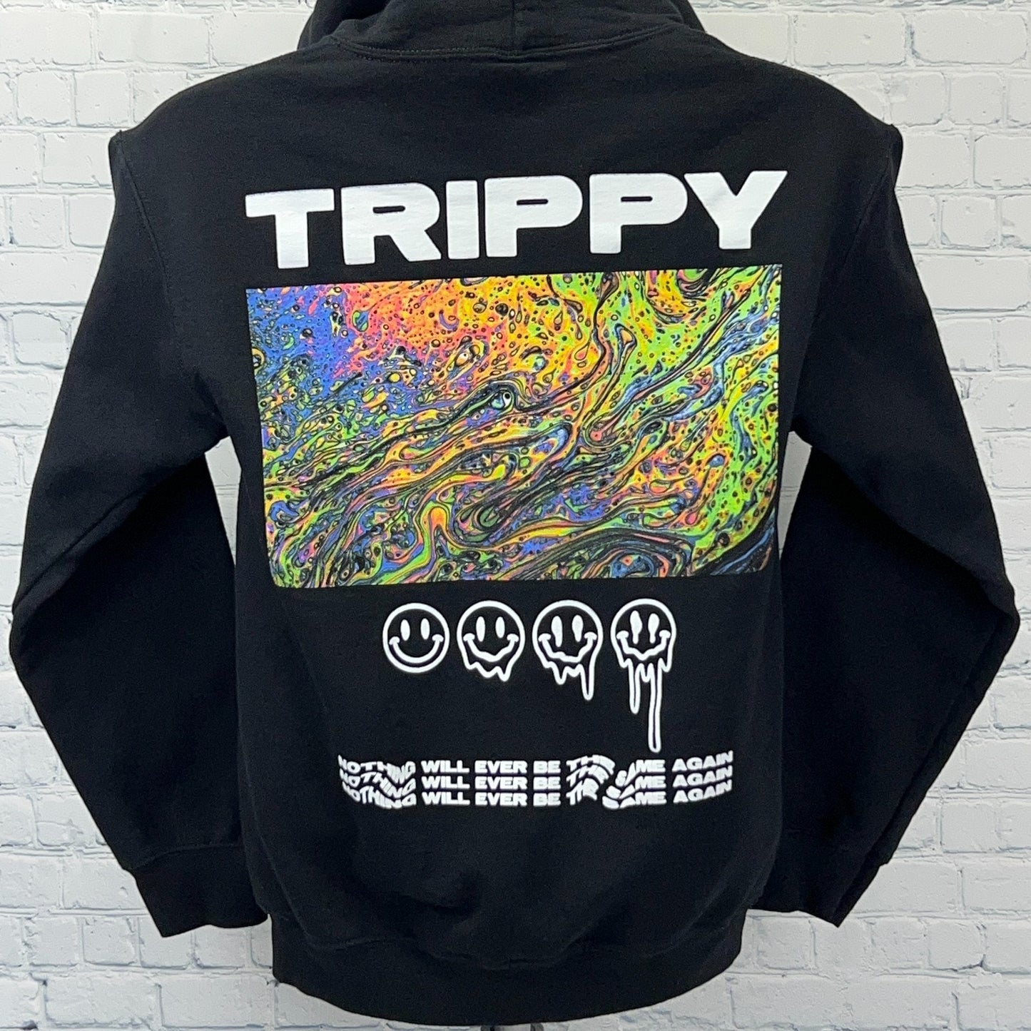 Trippy Hoodie Hooded Sweatshirt Psychedelic Drugs Popular Poison Black S Small