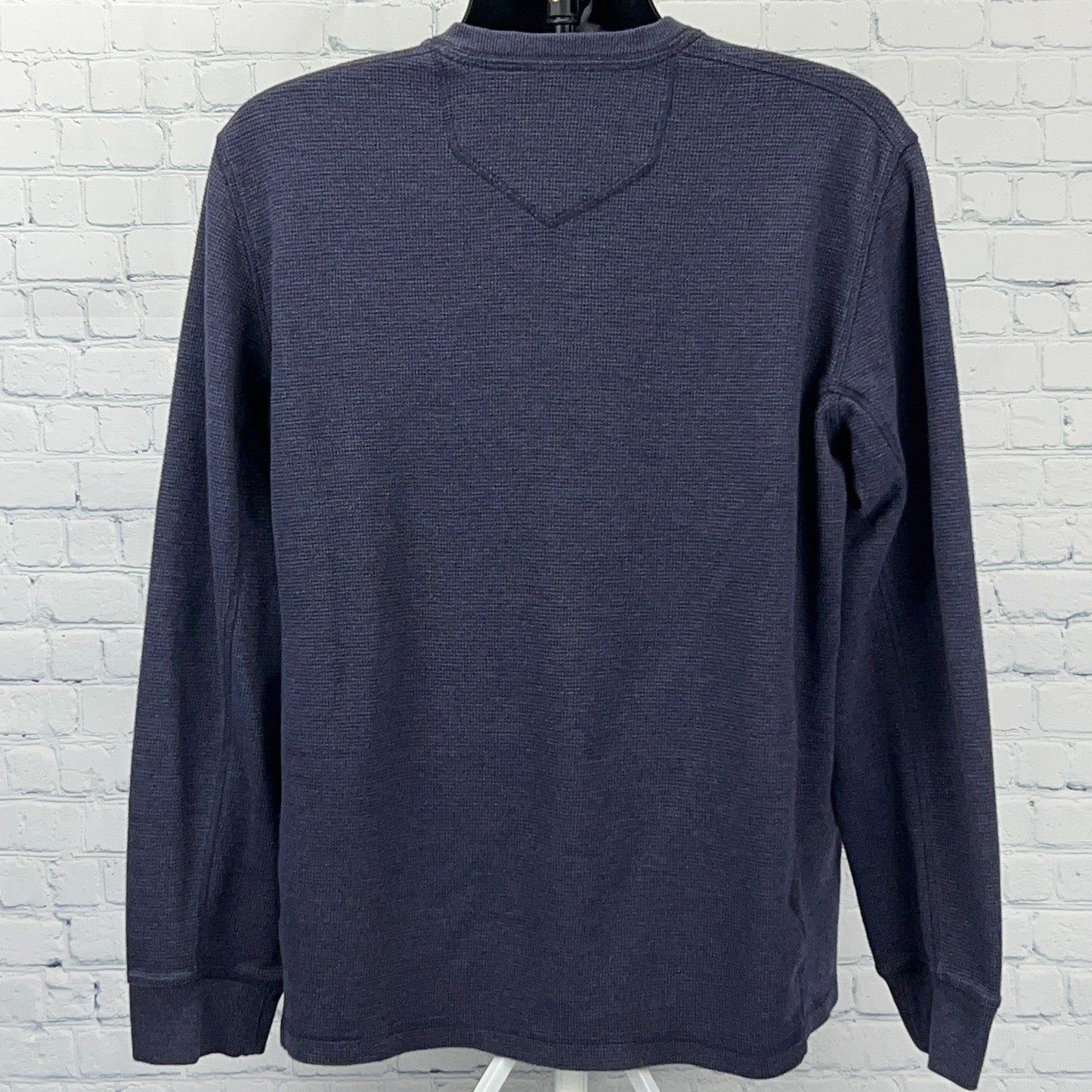 Eddie Bauer Thermal Henley XL X‑Large Blue Cotton Polyester Long Sleeve Shirt