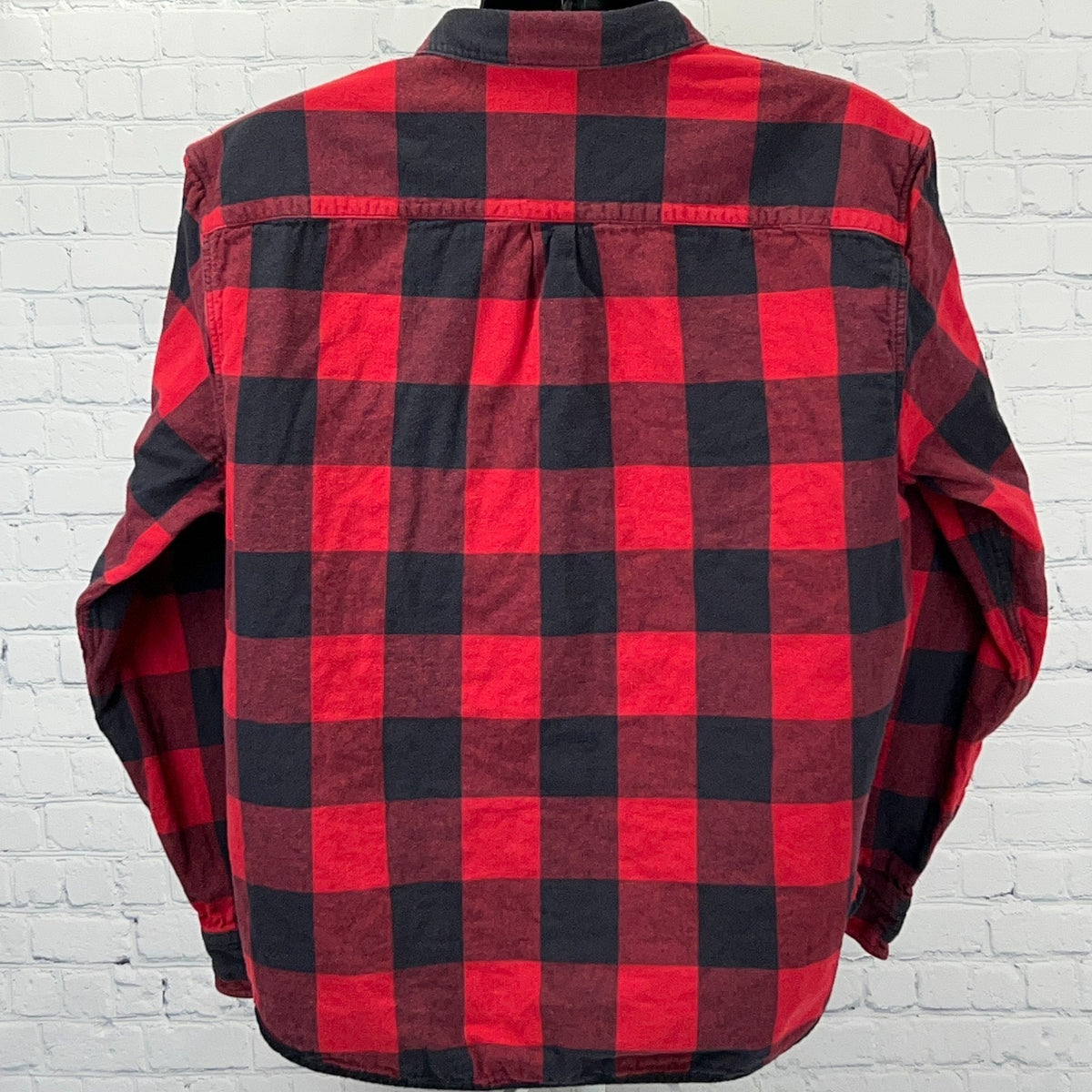 Lucky Brand Reversible Flannel Shirt Mens 2XL XXL Red Black Buffalo Plaid Snap