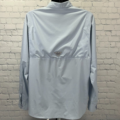Columbia PFG Tamiami II Button Front Shirt XL X-Large Blue Omni Shade Vented LS