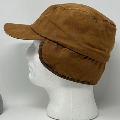 Broner Canvas Trapper Hat Baseball Cap Hunter Hunting Ear Flap Brown L Large - Neon Vintage
