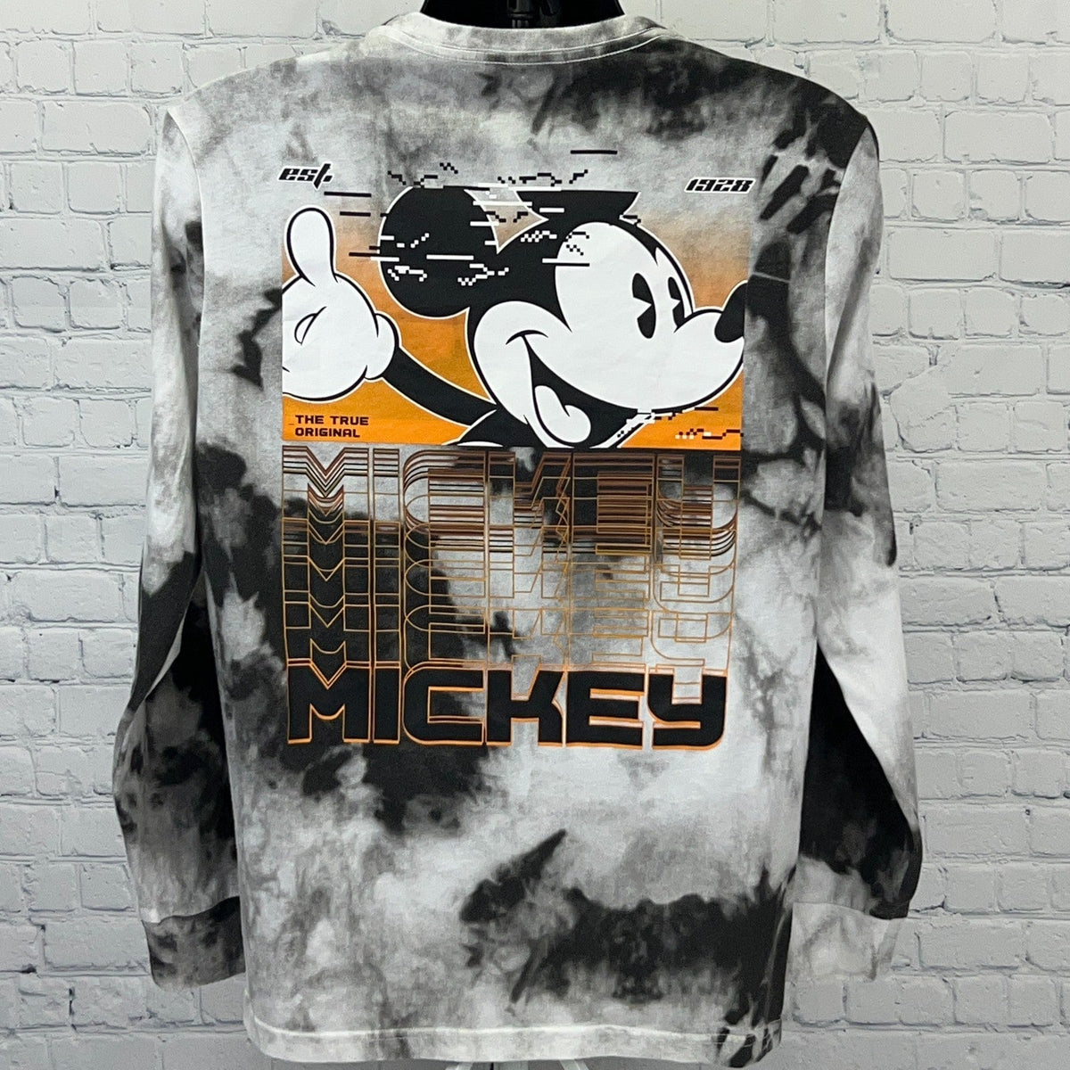 Disney Mickey Mouse True Original 1928 Tie Dye Long Sleeve T-Shirt Mens L Large
