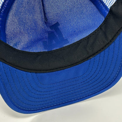 Vintage 80s Los Angeles LA Dodgers Trucker Hat Baseball Cap Mesh Snapback Blue