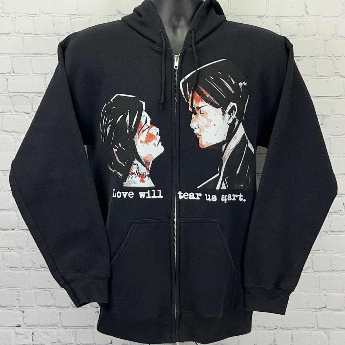 My Chemical Romance M Medium Hoodie Black Love Will Tear Us Apart Three Cheers