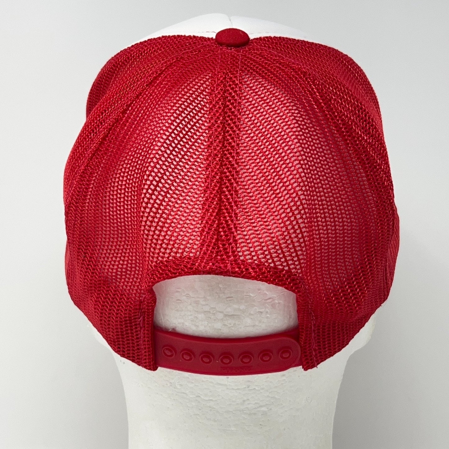 Vintage 80s Monarch Feed Mills Trucker Hat Baseball Cap Farmer Mesh Snapback Red