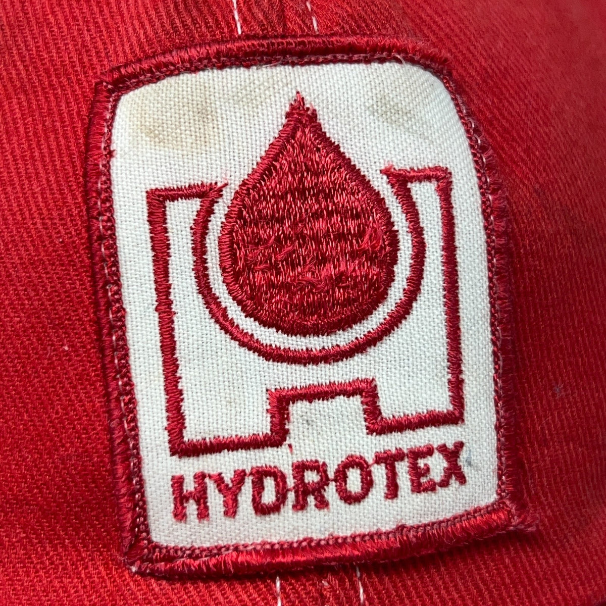 Vintage Hydrotex Lubricants Red Mesh Trucker Hat Baseball Cap Snapback Patch USA