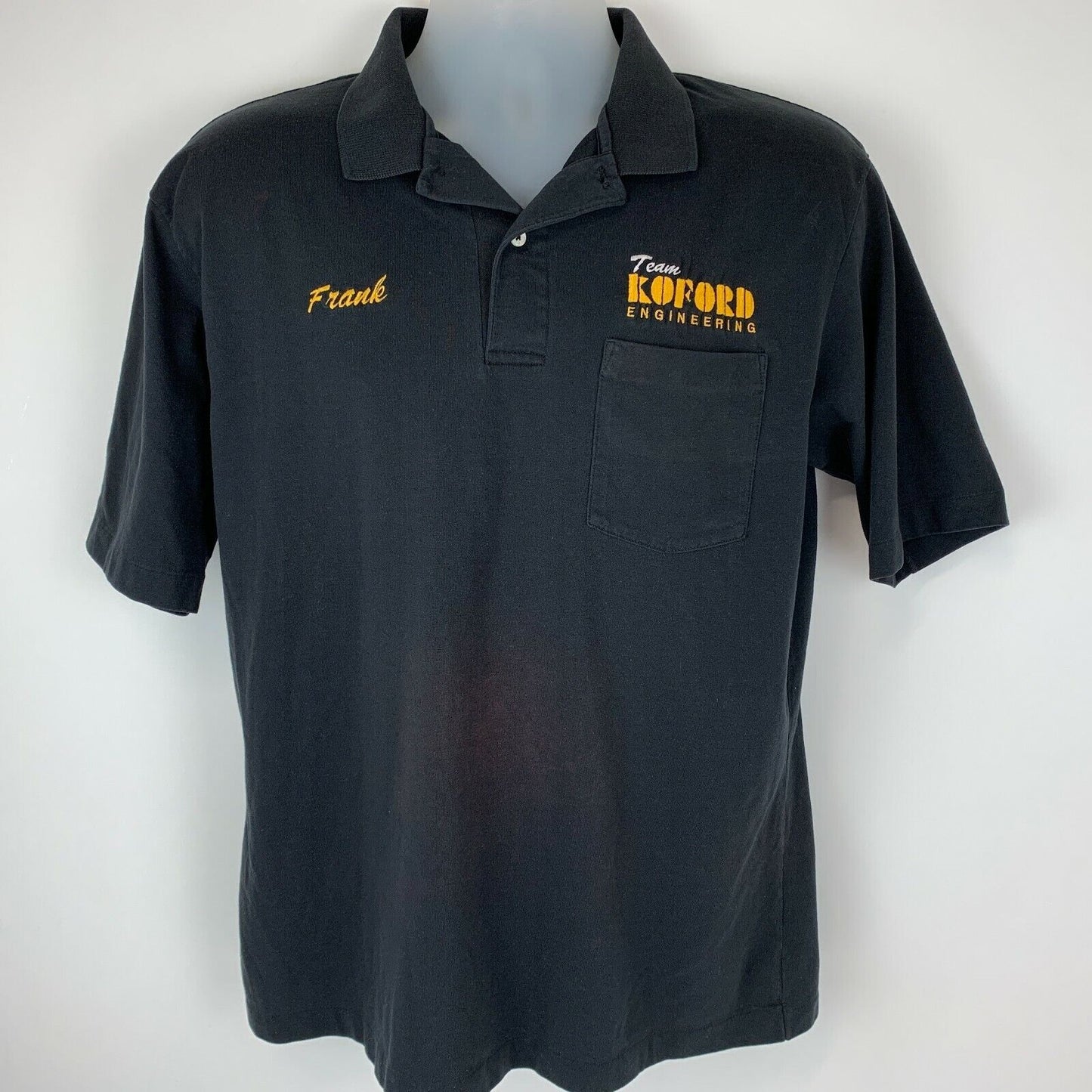 Koford Engineering Slot Car Vintage 90s Polo Shirt Large Scale Racing Mens Black