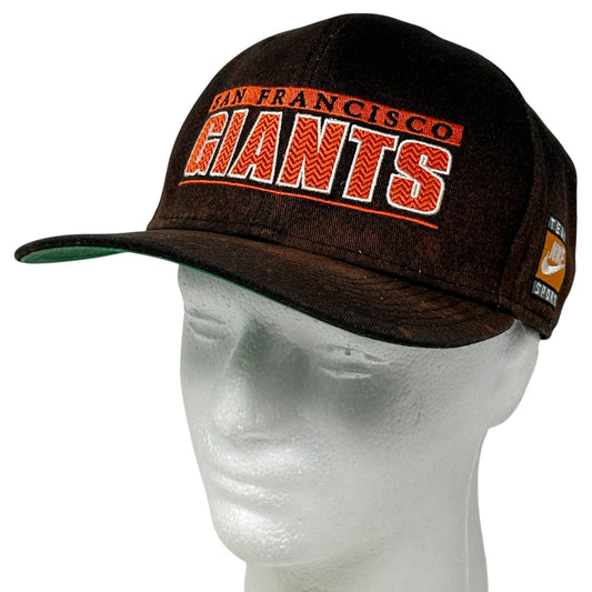 Nike San Francisco SF Giants Hat Baseball Cap Script Spellout Snapback MLB Black