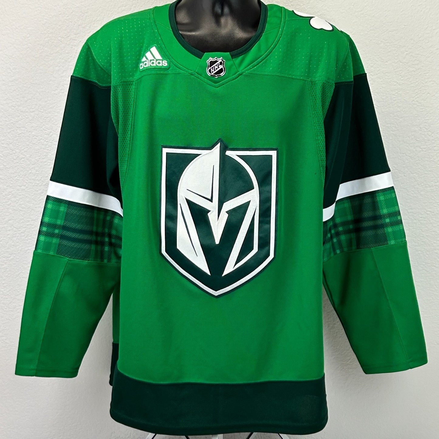 Las Vegas Golden Knights Jersey St Patricks Day Warm Up Hockey Adidas Green 50