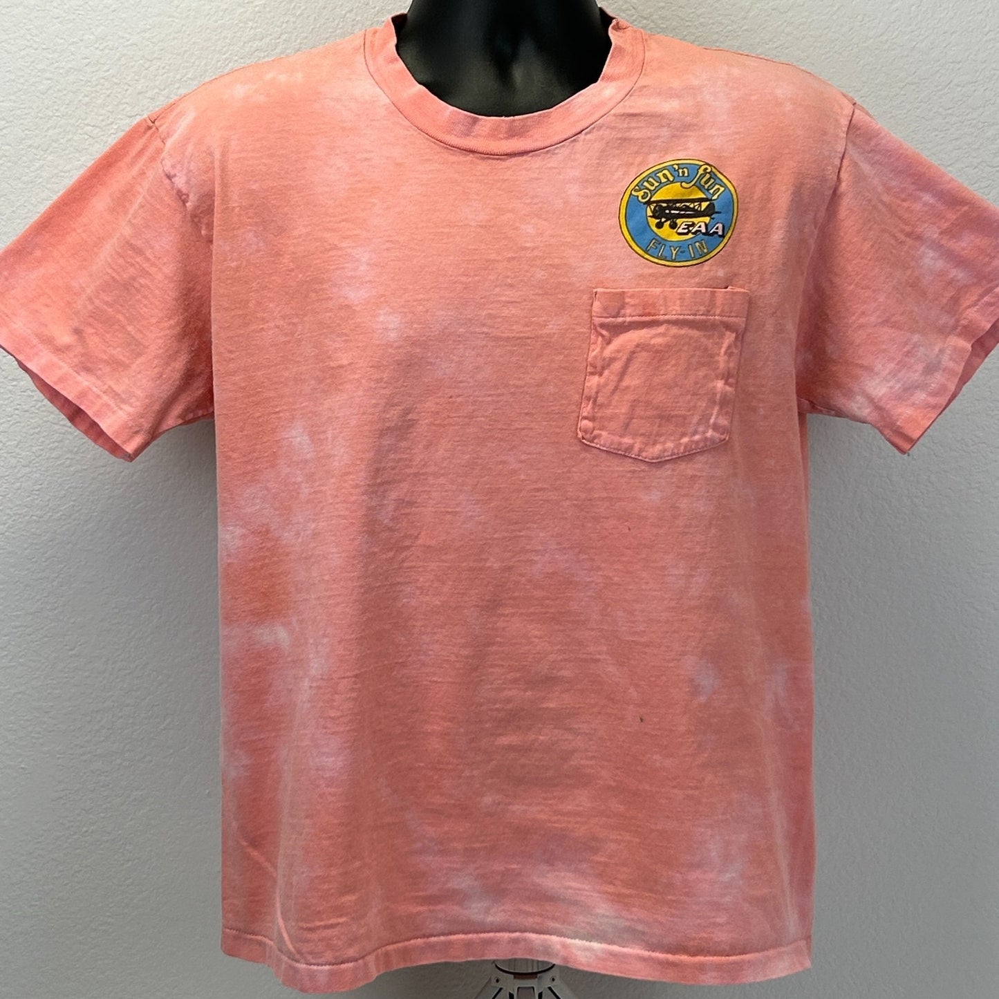 Vintage Sun n Fun EAA Fly In T Shirt Mens L Large Orange 90s Lakeland Aviation