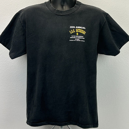 Vintage 90s COG T-28 Warbird Fly In T Shirt Carson City USAF Black Tee L Large