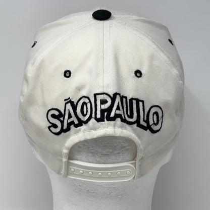 Vintage SPFC Sao Paulo FC Hat Baseball Cap Brazil Brasil Soccer Snapback White