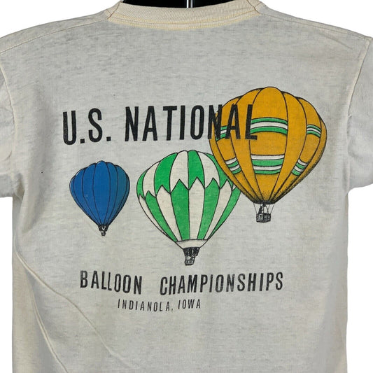 Indianola Hot Air Balloon Championships Vintage 70s T Shirt Medium Mens Beige