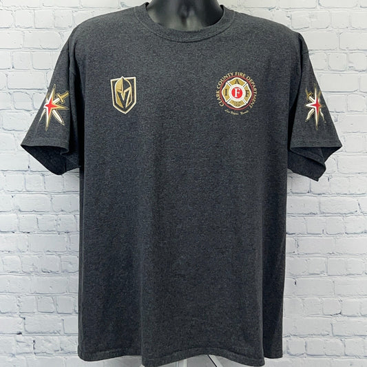 Las Vegas Golden Knights Clark County Fire Dept T Shirt Fireman Gray XL X-Large