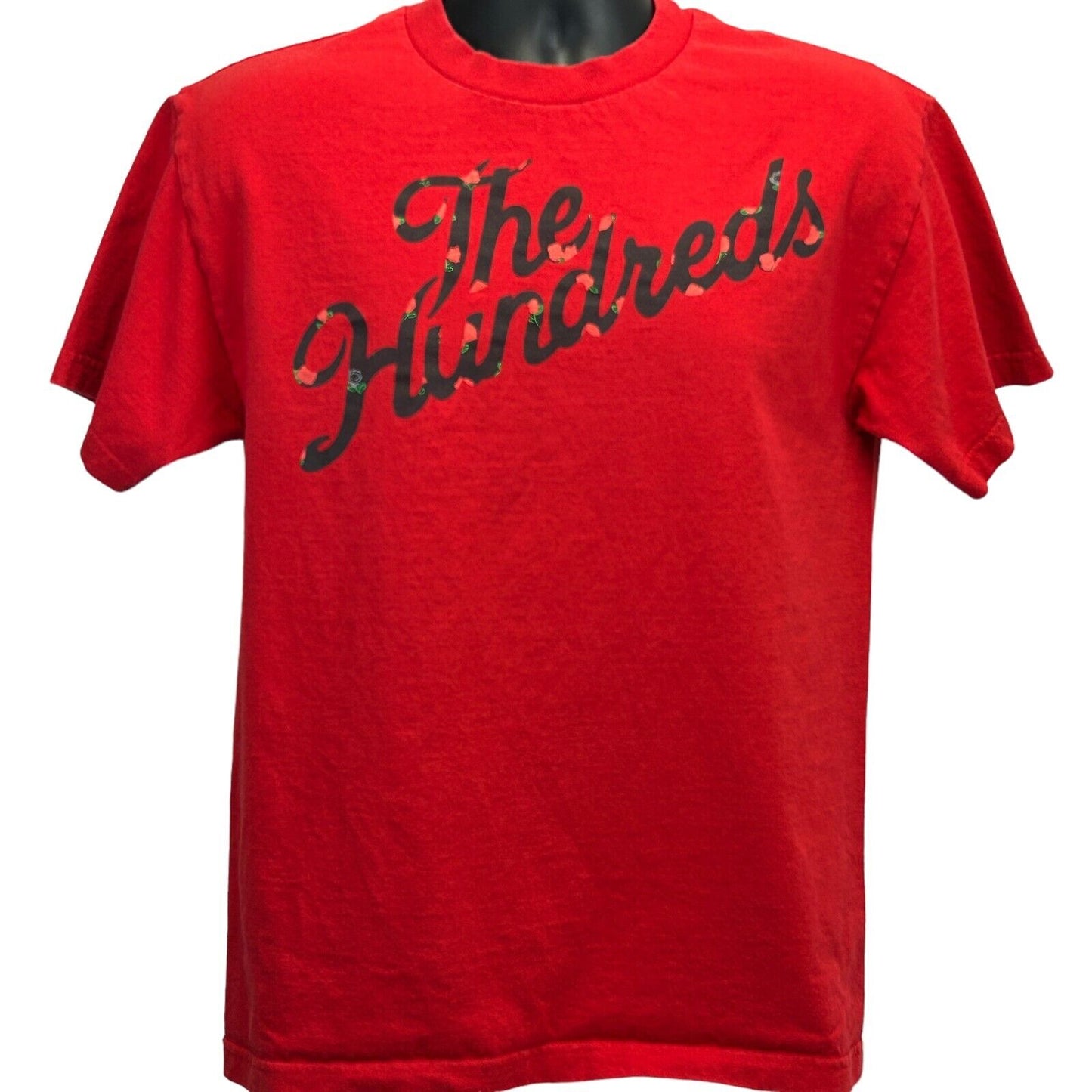 The Hundreds Roses T Shirt Medium Streetwear Spellout Bomb Flowers Tee Mens Red