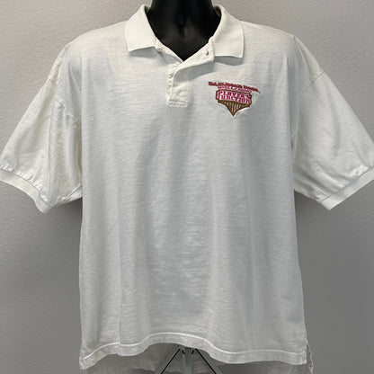 Vintage 90s Railroad Pass Casino Polo Shirt Henderson Las Vegas White XXL 2XL