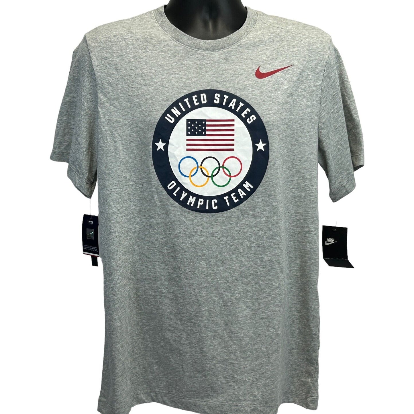 United States Olympic Team T Shirt Medium Team USA Patriotic Nike Tee Mens Gray