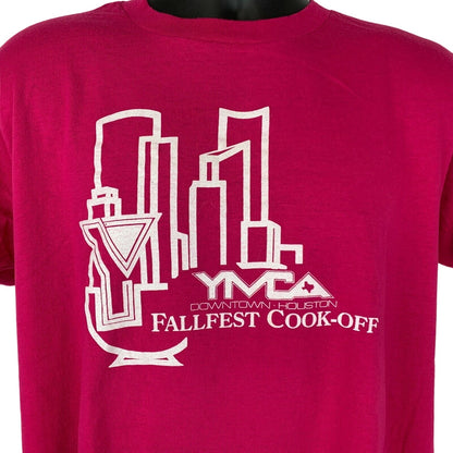 Camiseta vintage de los años 80 de la YMCA de Houston, Texas, Cook Off, camiseta grande de Fallfest, fabricada en EE. UU.