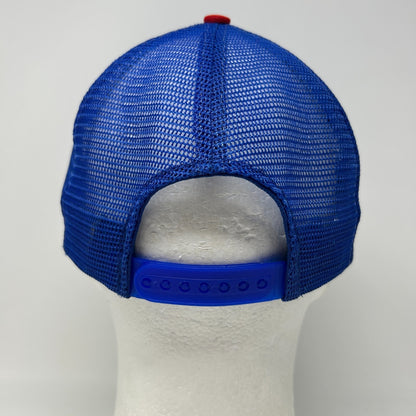 Vintage 80s Chicago Cubs Trucker Hat Baseball Cap UII Blue Mesh Snapback 6 Panel