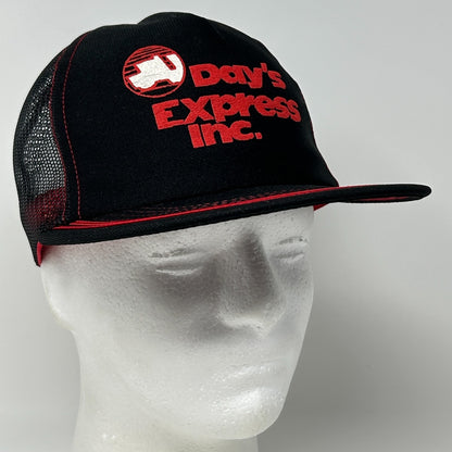 Vintage 80s Days Express Inc Trucker Hat Baseball Cap USA Mesh Snapback Black
