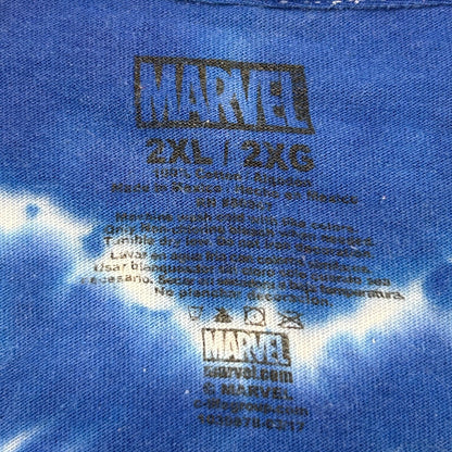 The Punisher T Shirt Blue Tie Dye Marvel Comics Patriotic USA American 2XL XXL