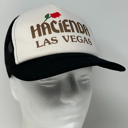 Vintage 80s Hacienda Casino Trucker Hat Cap Las Vegas Gambling Snapback Black - Neon Vintage