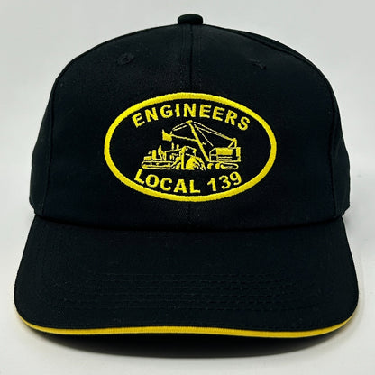 Vintage 90s Engineers IUOE Local 139 Hat Baseball Cap Wisconsin Snapback Black