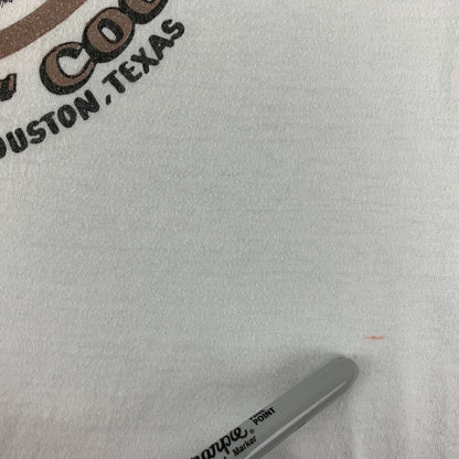 Camiseta vintage de los años 80 de Cattle Guard Wild Game Cook Off para hombre, talla mediana, Houston, color blanco