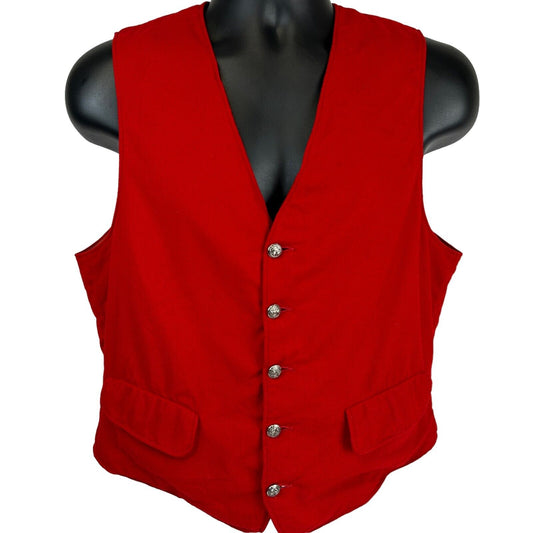 Pendleton Mens Red Wool Vest Vintage 60s Medium Royal Blackheath Golf Club