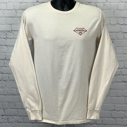 Jacks Surfboards T Shirt S Small Ivory Long Sleeve Surfer Surfing Surfboarding