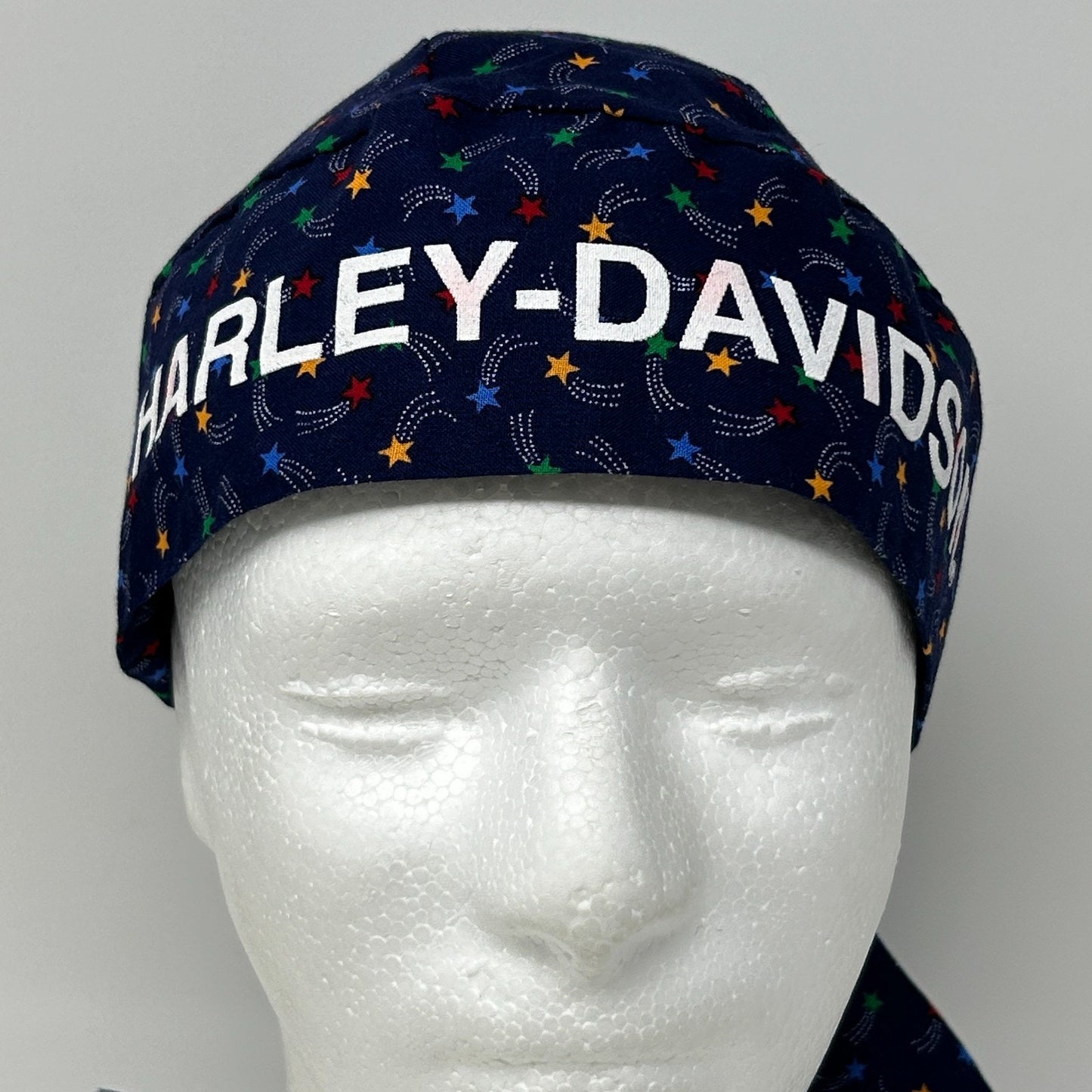 Harley Davidson Skull Cap Head Scarf Bandana Do Rag Durag HD Shooting Stars Blue