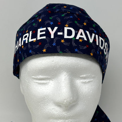 Harley Davidson Skull Cap Head Scarf Bandana Do Rag Durag HD Shooting Stars Blue