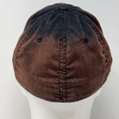 Quiksilver Hat Baseball Cap Surfer Surfing Bleach Spotted Brown FlexFit L-XL