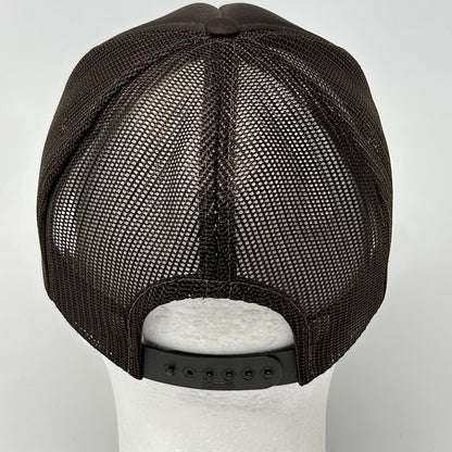 Vintage Midway Rent All Trucker Hat Cap Brown 80s Foam Front Mesh Snapback Rope