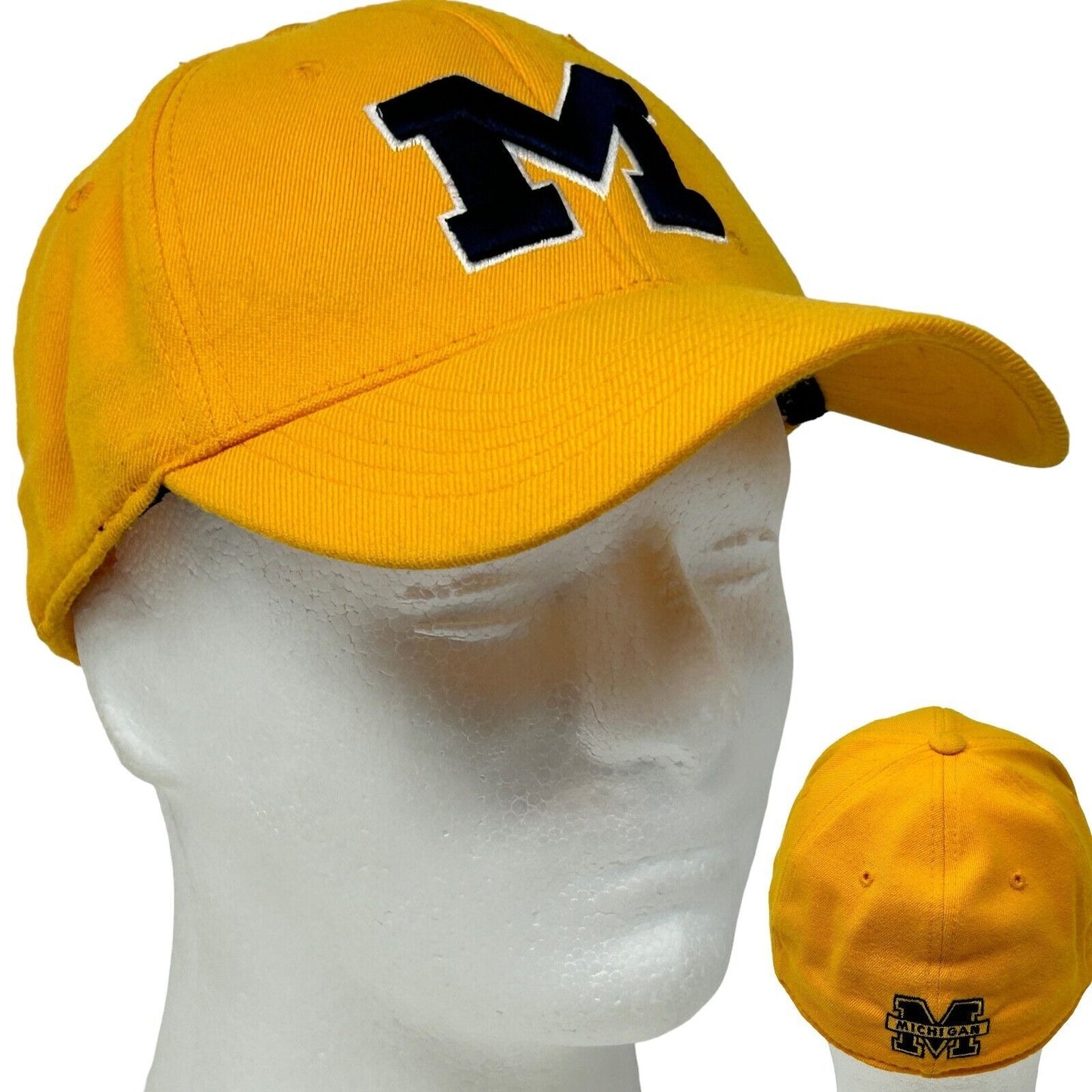 Michigan Wolverines Baseball Hat Cap Yellow University NCAA Flex One Fit S/M