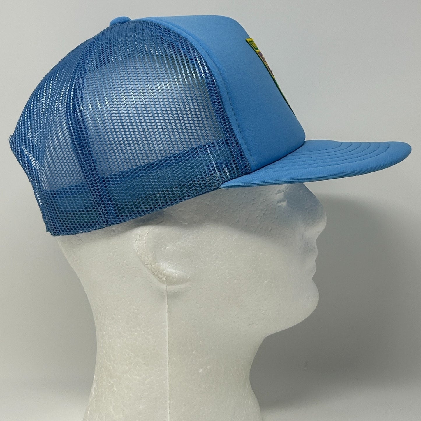 Vintage 80s Winnipeg Canada Trucker Hat Baseball Cap Canadian Blue Mesh Snapback