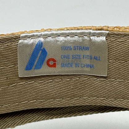 Vintage Y2Ks Kanalui Canoe Club Visor Hat Cap Miami Straw Strapback Beige