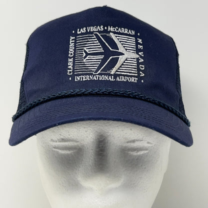 Vintage McCarran International Airport Hat Baseball Cap Las Vegas Snapback Blue