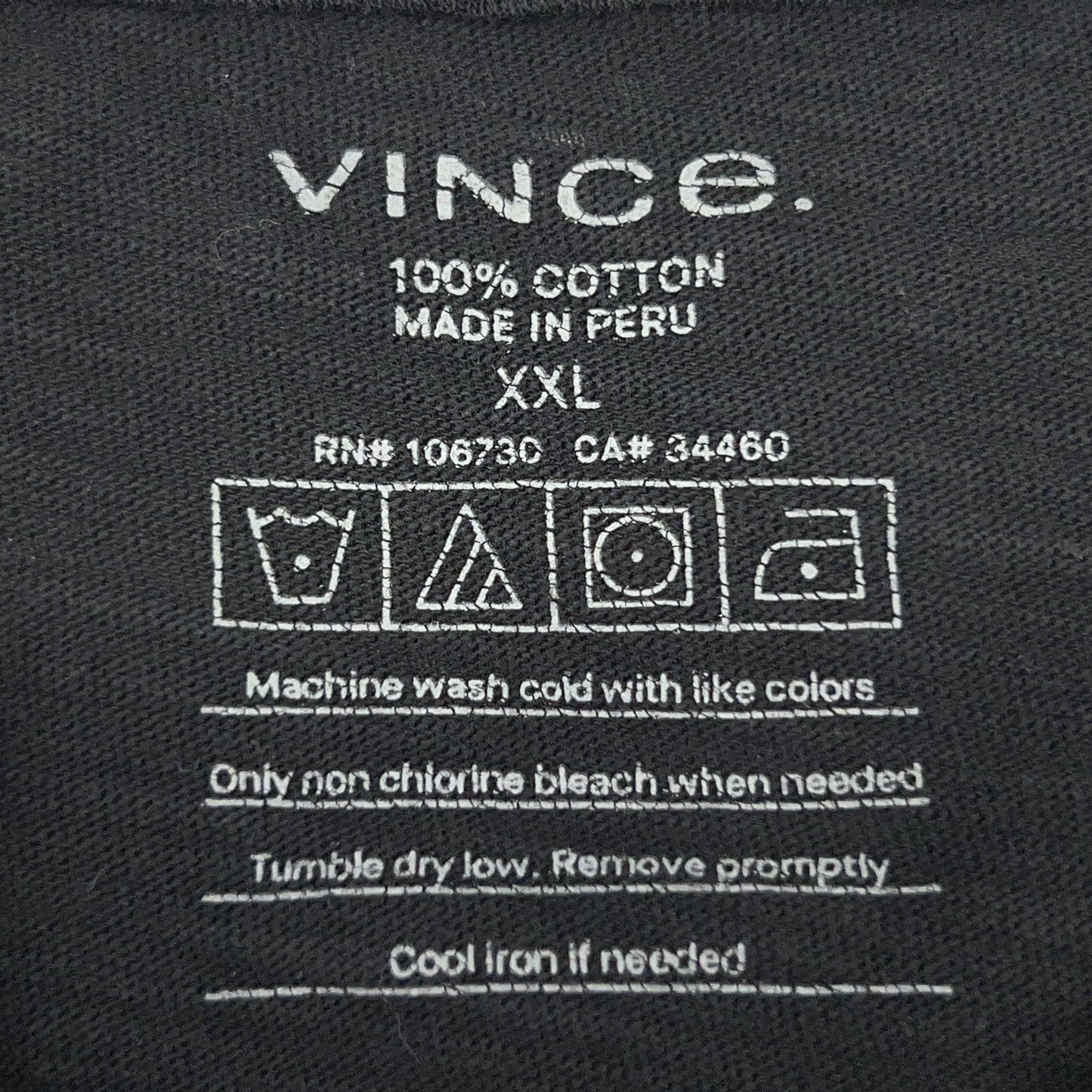 Vince Slub Polo Shirt Short Sleeve Cotton MR778-9371 Black Mens 2XL XXL