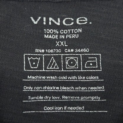 Vince Slub Polo Shirt Short Sleeve Cotton MR778-9371 Black Mens 2XL XXL