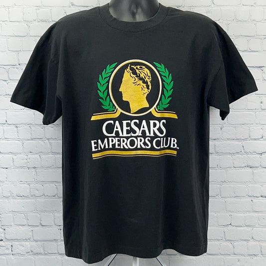 Vintage Caesars Palace Emperors Club T Shirt Las Vegas Casino Black XL X-Large